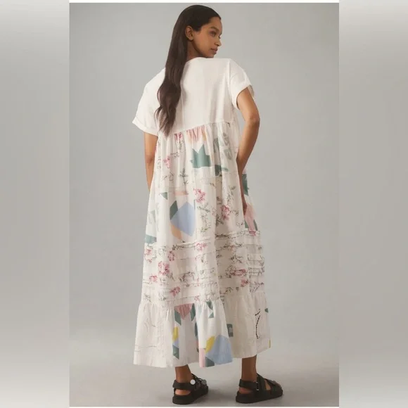 NWT Antropologie Pilcro Short- sleeve T-shirt Midi dress S - Picture 4 of 5